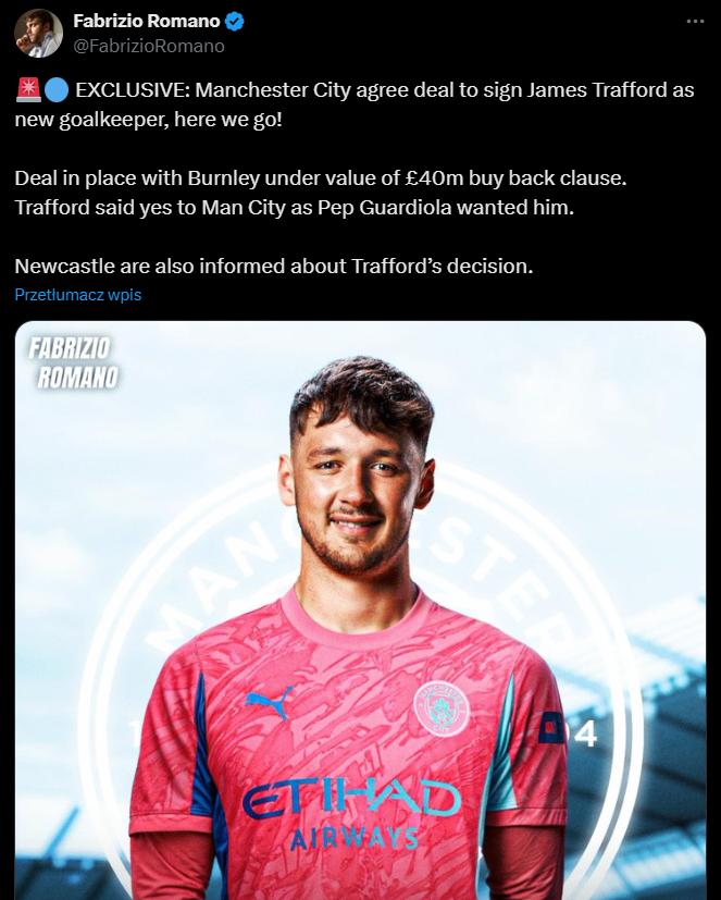 HERE WE GO! Manchester City za 40 MLN FUNTÓW kupuje nowego bramkarza!